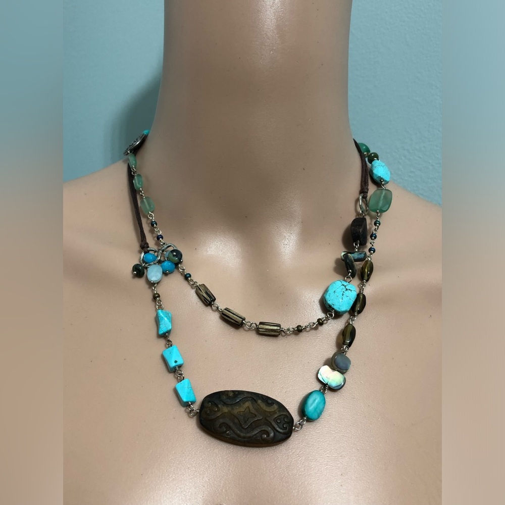 Silpada Sterling Silver Bead Necklace Leather
